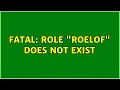 Ubuntu FATAL role roelof does not exist