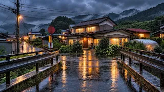 🌧️ Rainy Evening in a Peaceful Japanese Mountain Village | Relaxing Countryside Walk