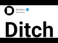Ditch Meaning In English