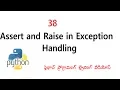 Assert and Raise in Exception Handling VLR Training Class 38