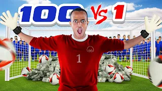 100 ضد 1 تحدي ضربات الجزاء 