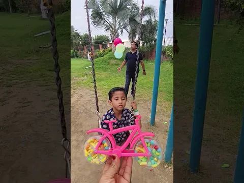Cute baby enjoying lakadi ki khati 🚲🧿🎉