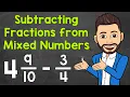 How to Subtract Fractions from Mixed Numbers Math with Mr J