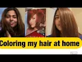 How I color my hair at home Revlon colorsilk review coloring indian black hair brown quarantine hack
