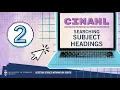 CINAHL Tutorial 2 - Searching Subject Headings New interface