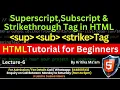 Superscript Subscript Strikethrough Tag in HTML with Example Learn HTML in Hindi CTA