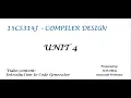 Introduction to Code generator