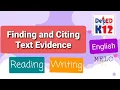 How to Find and Cite Text Evidence