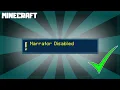 How to Turn Off NARRATOR in Minecraft 1 17 1