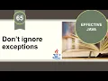 Effective Java Item 65 Don t ignore exceptions