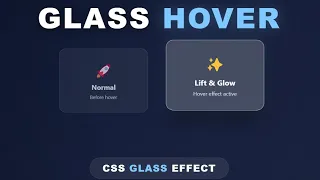 CSS Glassmorphism Card Hover Effects HTML CSS Tutorial