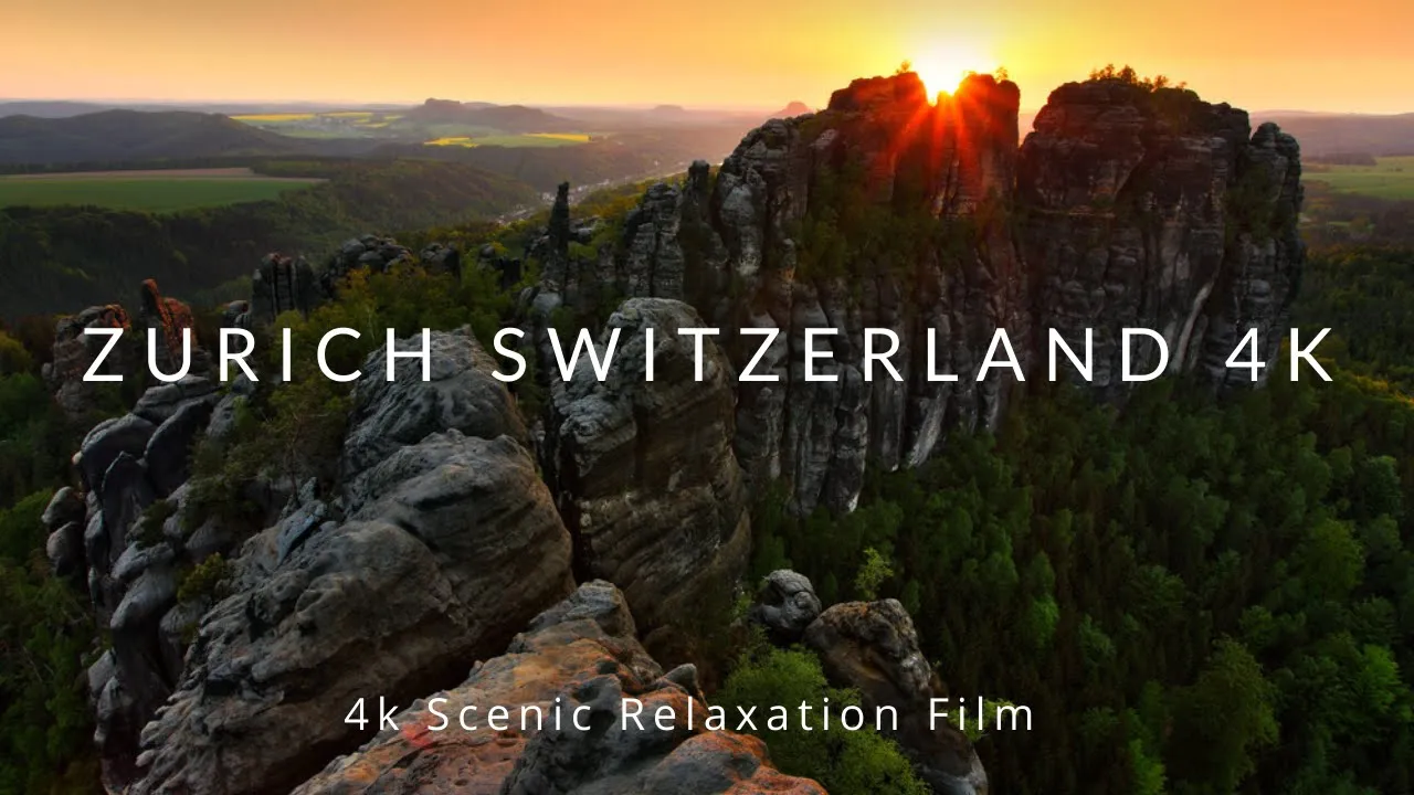 Zurich Switzerland Drone 4K - Scenic Relaxation Film with Relaxing Meditation Music
