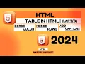 HTML Tables Tutorial Change Border Color Merge Rows and Add Captions Step-by-Step - Lecture 9