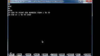 A program in gw basic programming by using for and next loop