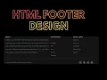 How To Make a Simple Footer Using HTML CSS For Beginners Tutorial Responsive Footer Design