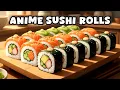 Peaceful anime-style sushi making sushi ASMR