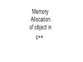 c programming class memory allocation of objects