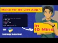 Build a Simple To-Do List App in Python Full Project for Beginners with File Handling Functions