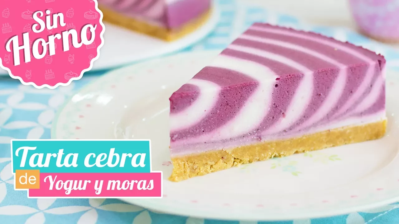 TARTA CEBRA DE YOGUR Y MORAS   Postre sin horno   Quiero Cupcakes!