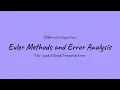 Euler Methods and Error Analysis - Differential Equations 9 1a