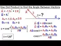 Calculus 3 Vector Calculus in 2D 15 of 39 Use Dot Product to find Angle Between 2 Vectors