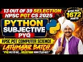 HPSC PGT Computer Science PYQ PYTHON Questions 30 Marks Pakke HPSC PGT 1672 POSTS