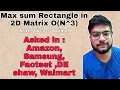 Max Sum Rectangle in 2D Matrix Optimal Approach Solution Code