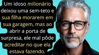 Um milionário idoso acolhe uma sem-teto e sua filha na sua garagem, mas um dia, ao entrar no espaço