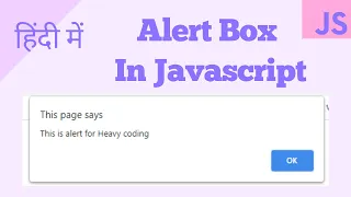 Alert Box in JavaScript JavaScript Tutorial for Beginners - 20