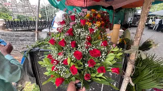 Beautiful Red Rose Bouquet Making | Stunning Flower Arrangement