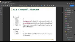 Object Program for Object Code SIC -
