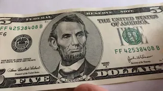 2003 A uncirculated non colorized 5 bill