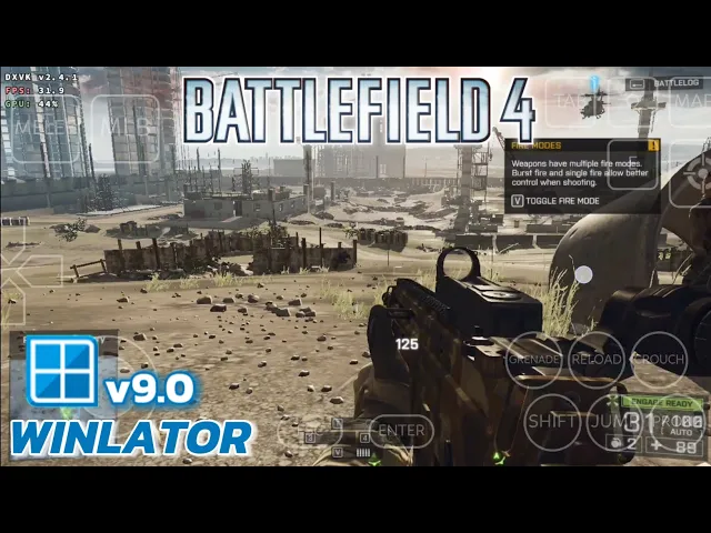Winlator v9 (Afei) - Gameplay Battlefield 4 (Windows) On Android