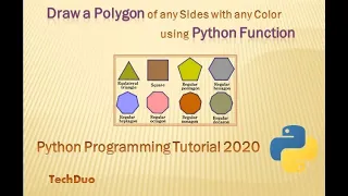 Draw a Polygon of any Sides with any Color using Python Function - Python Programming Tutorial