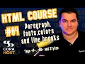 HTML font tag tutorial HTML font family colors styles and line breaks with BR