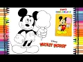 Coloring Mickey Mouse Ice Cream Cone Mickey Mouse Coloring Activities JUMBO Crayons