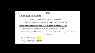 8th class computer chapter 5 Computer Programming Part 2 BASIC programming class 8