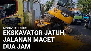 Ekskavator Jatuh dari Truk Pengangkut, Apa Penyebabnya? | Liputan 6