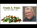 Frank Pakiz Funeral Service Cuddie Funeral Home Greenwood WI USA