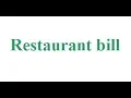 Programming challenges with java Restaurant bill