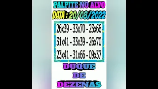@Palpite no Alvo PT Rio data:20/08/2022.