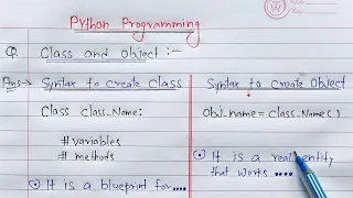 python classes and objects Learn Coding