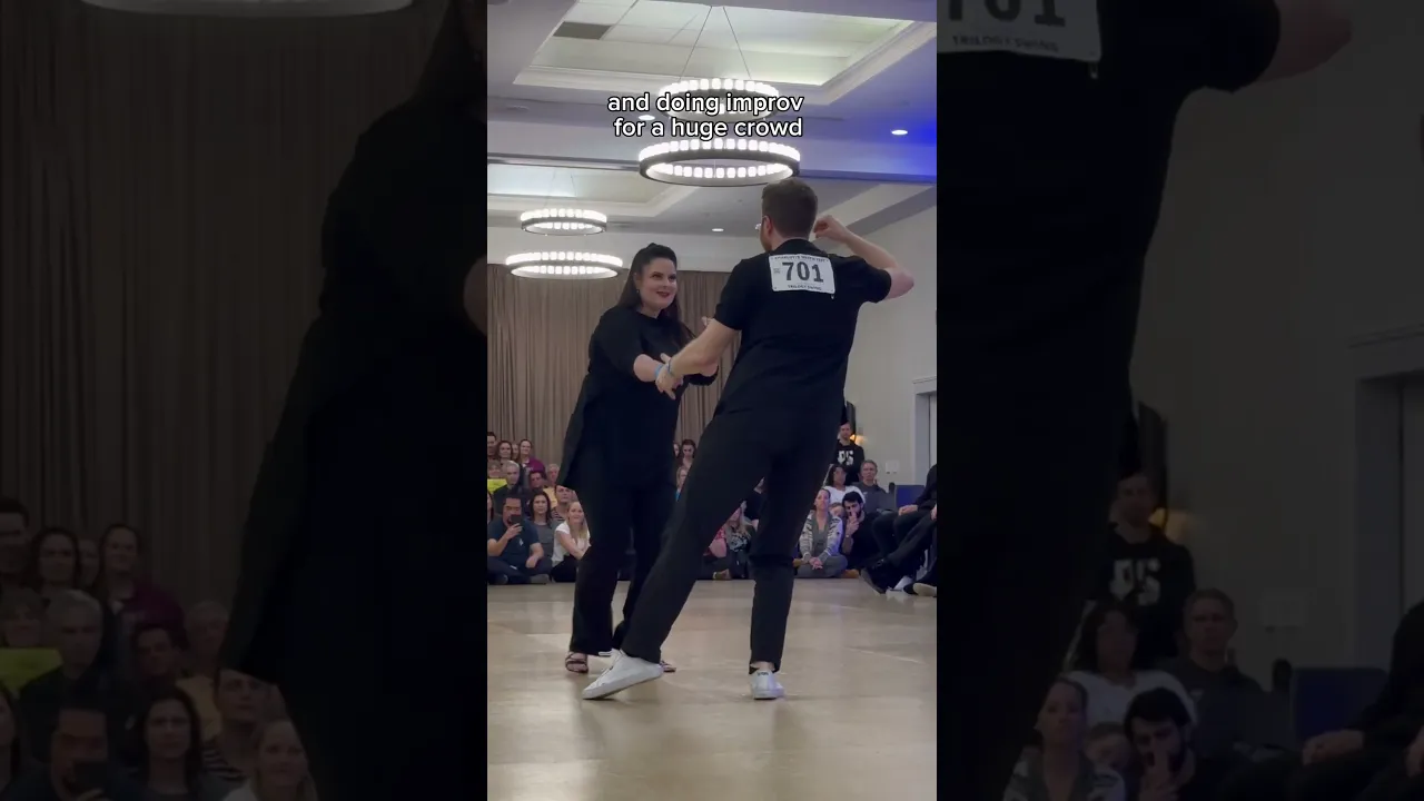 What was the joke? 😅 #westcoastswing #improv #dance #competition