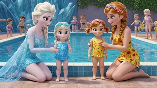 Elsa Anna S Daughters First Swim With Moms A Day Of Love Courage Disney Frozen Moms 