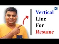 How To Insert Vertical Line In Word - For Resume