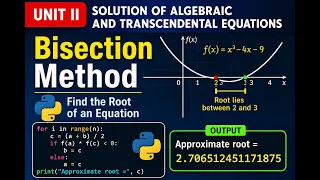 Computational Mathematics Lab Using Python Part 4 Bisection Method Numerical Methods