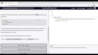 26 - Learn Basic JavaScript Escape Sequences in Strings
