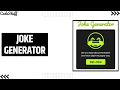 Joke Generator API Tutorial HTML CSS JavaScript
