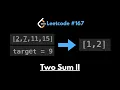 LeetCode 167 Two Sum II - Input Array Is Sorted Two Pointers