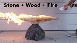 DIY Side table made from stone and wood